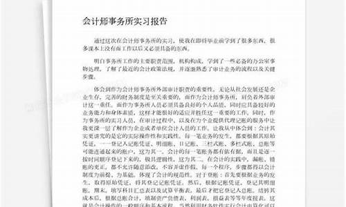 会计事务所实习报告_会计事务所的实践报告