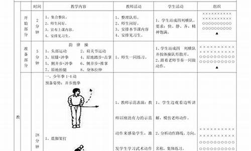 五年级体育教案免费_五年级体育教案