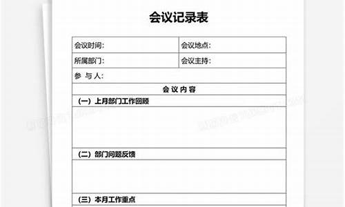 企业会议记录模板范文_企业会议记录表模板