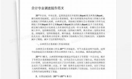 会计调查报告范文_会计专业调查报告