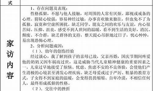 小学班主任家访记录表_班主任家访记录表